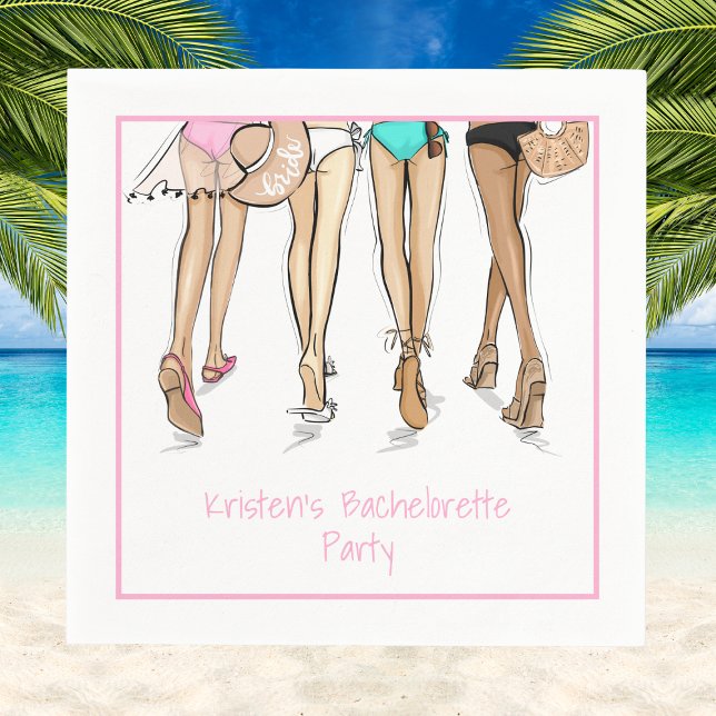 Custom Beach Bachelorette Destination Bride Squad  Pappersservett (Skapare uppladdad)
