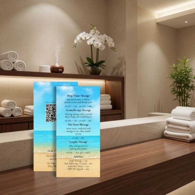 Custom Beach Spa Massage Services Menu Flyer Meny (Skapare uppladdad)