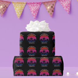 Custom Beach Sunset Palm Trees Birthday Presentpapper