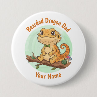 Custom Bearded Dragon Dad Button Knapp