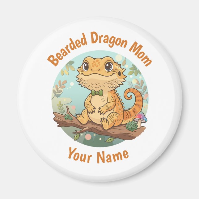 Custom Bearded Dragon Mom Magnet (Framsidan)