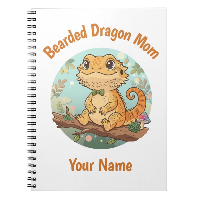 Custom Bearded Dragon Mom Notebook Anteckningsbok (Framsidan)