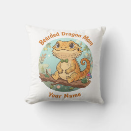 Custom Bearded Dragon Mom Throw Pillow Kudde