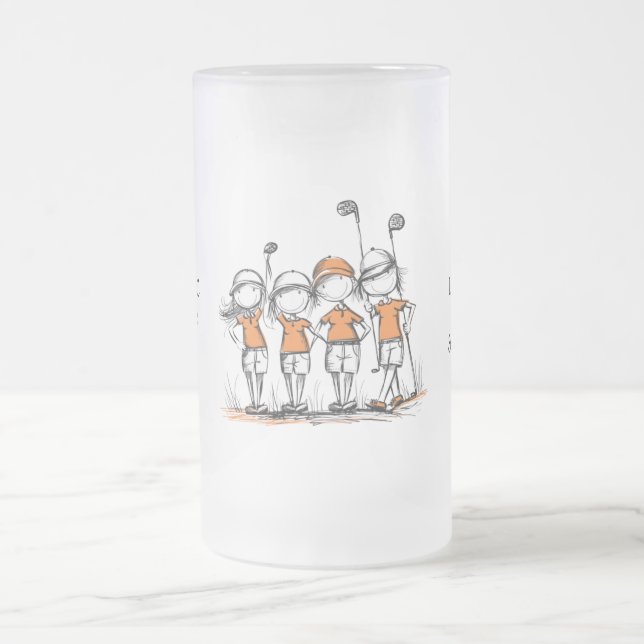 Custom Beer Mug for Ladies Golf League  Frostat Ölglas (Center)