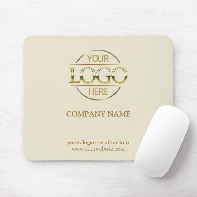 Custom Beige Promotional Company Business Logo Musmatta (Med mus)