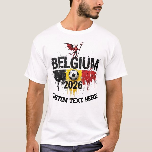 Custom Belgium National Soccer Football Team Fan T Shirt (Framsida)