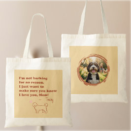 Custom Bernedoodle Mom Tote Bag with Pet Photo Tygkasse