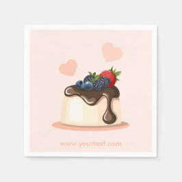 Custom Berry Dessert Illustration Paper Napkin Pappersservett