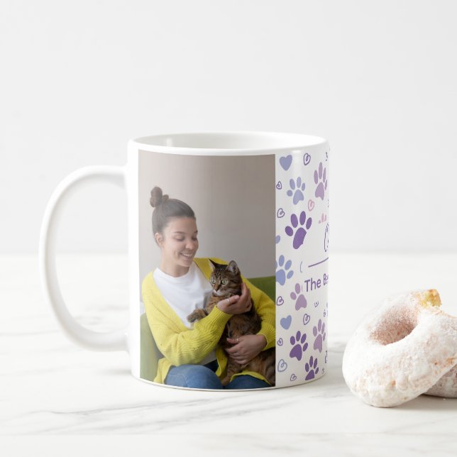 Custom Best Cat Mom Photo Mug  Kaffemugg (Med munk)