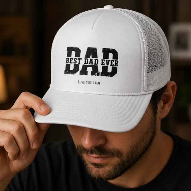 Custom Best Dad Ever Trucker Hat Father's Day Gift Keps (Skapare uppladdad)