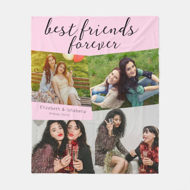 Custom Best Friend Photo Gift for Your Bestie Fleecefilt (Framsidan)