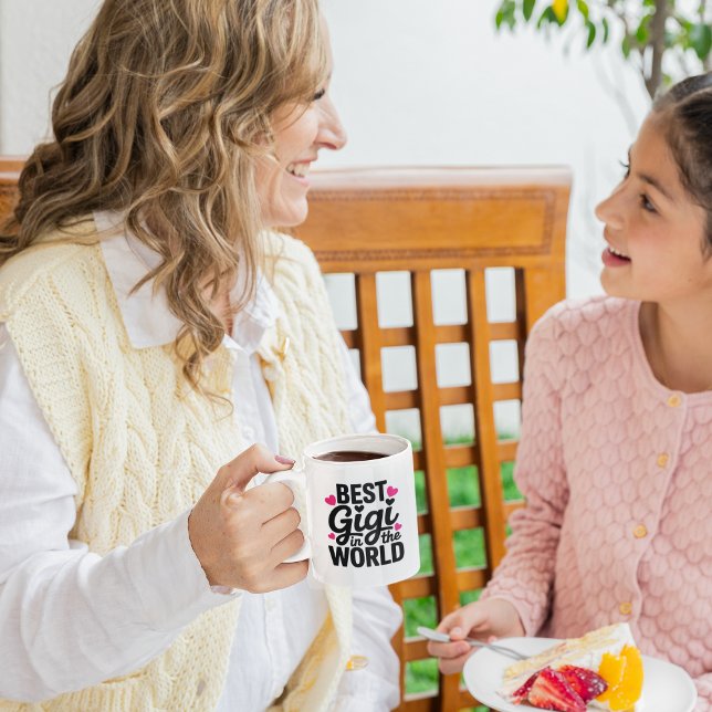 Custom Best Gigi in the World Grandma Mug  Kaffemugg (Best Gigi Ever Personalized Coffee Mug Cute Heart Grandma Gift)