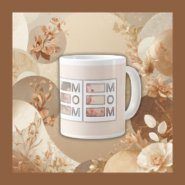 Custom best Mom 3 Photo Grid Birthday Keepsake Jumbo Mugg