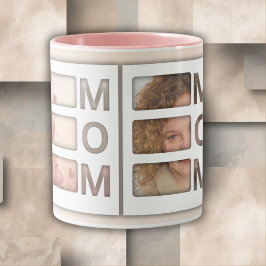 Custom best Mom 3 Photo Grid Birthday Keepsake Mugg