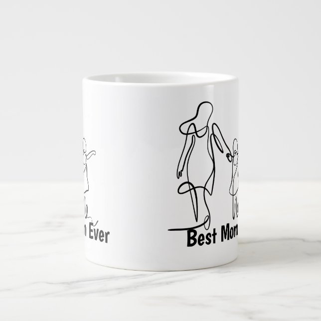 Custom Best Mom Ever Two-Tone Mug, 15 oz Jumbo Mugg (Framsidan)