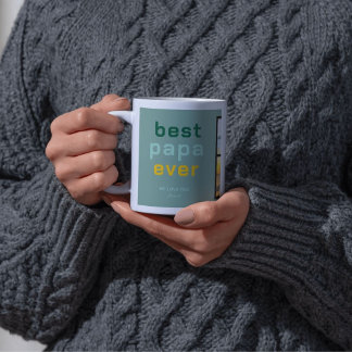 Custom Best Papa Framework with Heartfelt Message Kaffemugg