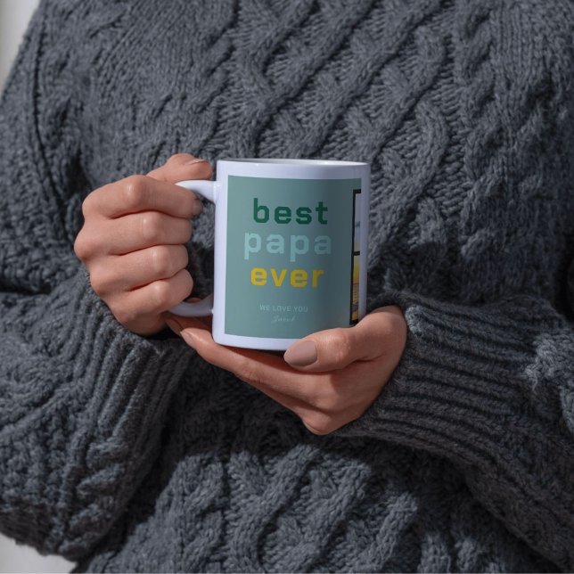 Custom Best Papa Framework with Heartfelt Message Kaffemugg (Skapare uppladdad)