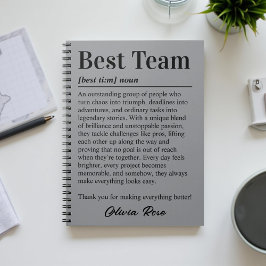 Custom Best Team Appreciation Employee Thank You Anteckningsbok