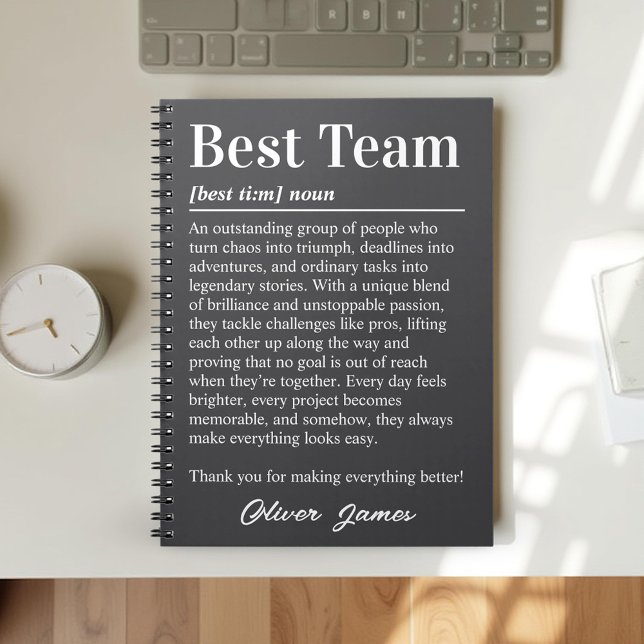 Custom Best Team Definition Employee Appreciation Anteckningsbok (Skapare uppladdad)