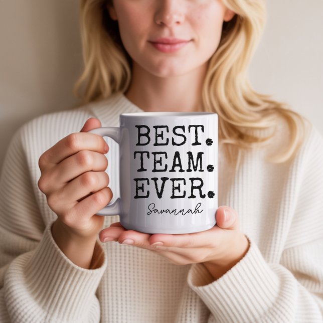 Custom Best Team Ever Gift Mug for Employees Kaffemugg (Personalized Best Team Ever Mug – Custom Office Gift for Employees, Coworkers & Staff Members)