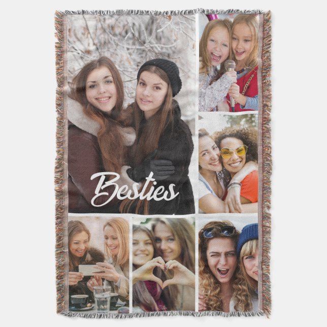 Custom "Besties" Photo Collage  Filt (Framsidan Vertikal)