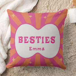 Custom "Besties" Sunburst Personalized Pillow – Em Kudde