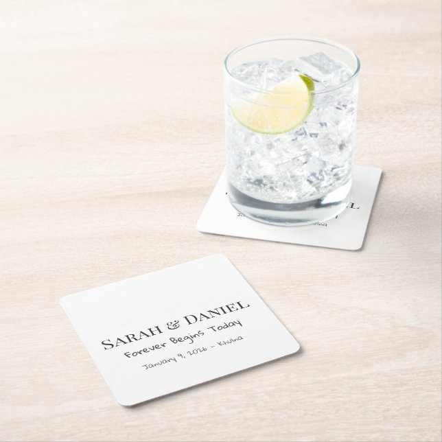 Custom Beverage Coasters Custom Paper Coasters Underlägg Papper Kvadrat (Insitu)