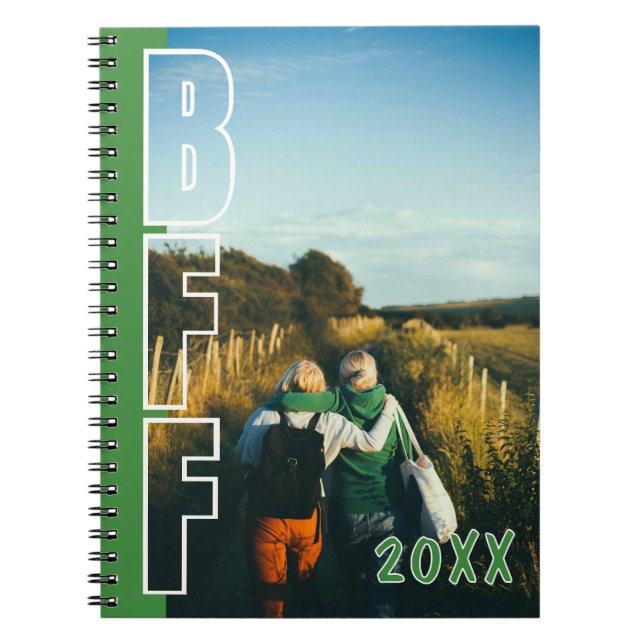 Custom BFF Photo Illusion Green Notebook  Anteckningsbok (Framsidan)