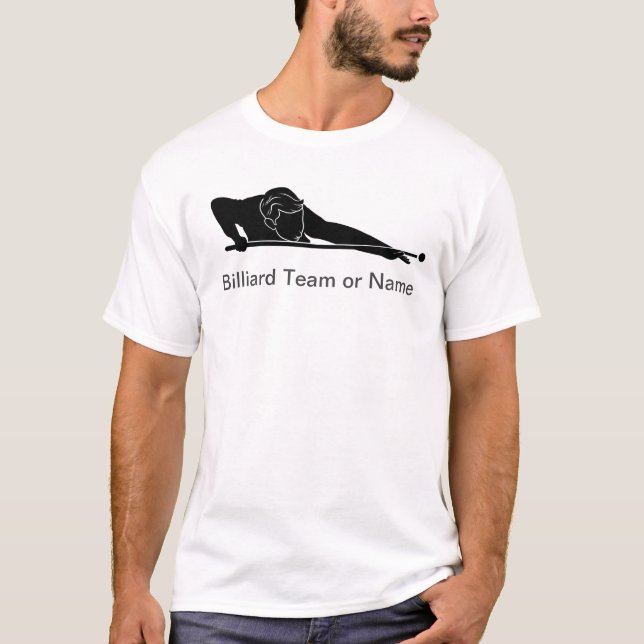 Custom Billiards Pool League Team Gear T Shirt (Framsida)