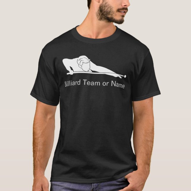 Custom Billiards Pool League Team Gear T Shirt (Framsida)