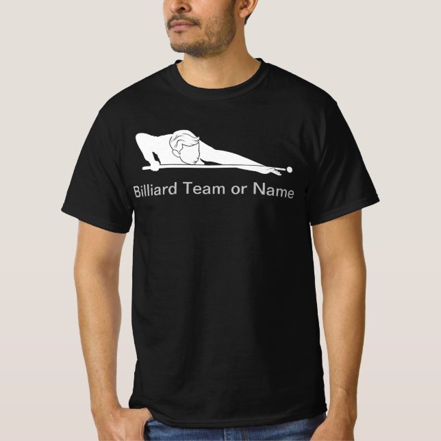 Custom Billiards Pool League Team Gear T Shirt (Framsida)