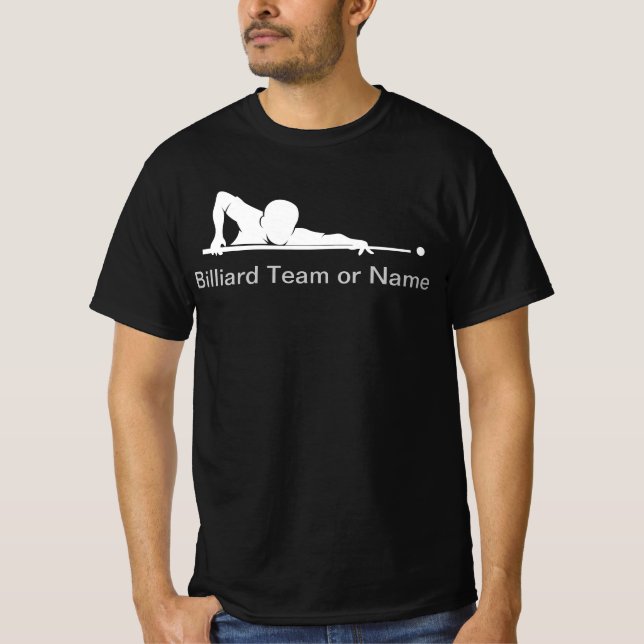 Custom Billiards Pool League Team Gear T Shirt (Framsida)