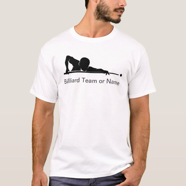 Custom Billiards Pool League Team Gear T Shirt (Framsida)
