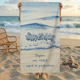 Custom Birthday Beach Towel 