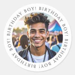 Custom Birthday Boy Photo Envelope Seal Sticker  Runt Klistermärke