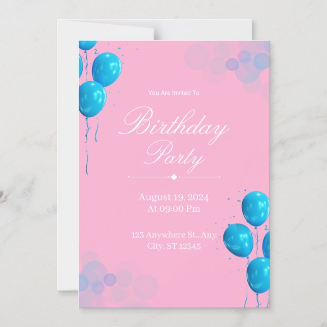 Custom Birthday Invitation Card Magnetisk Inbjudningskort (Framsida)