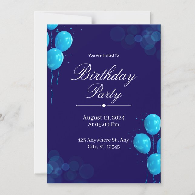 Custom Birthday Invitation Card Magnetisk Inbjudningskort (Framsida)