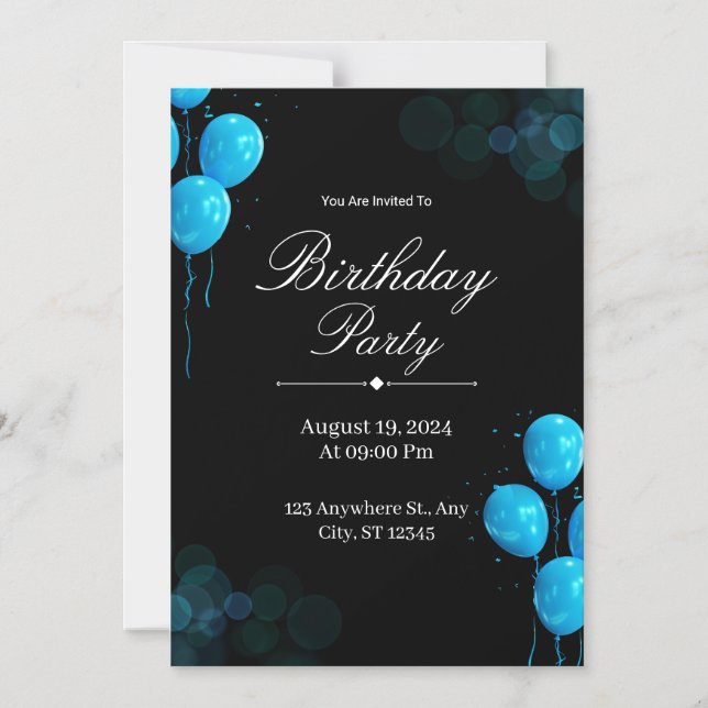Custom Birthday Invitation Card Magnetisk Inbjudningskort (Framsida)