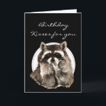 Custom Birthday Kissed for Friend Cute Raccoon Kort<br><div class="desc">Great for animal,  nature and especially raccoon fans, .</div>