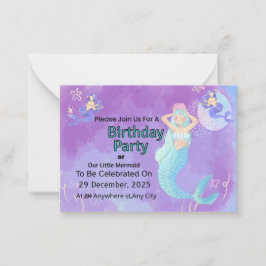 Custom Birthday Party Invitation | Editable Templa Anteckningskort