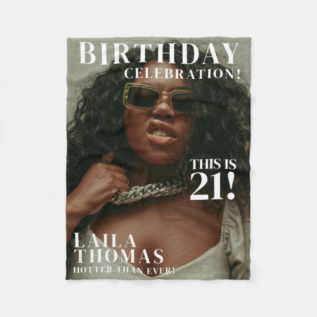 Custom Birthday Party Magazine Cover Cheers Fleecefilt (Framsidan)