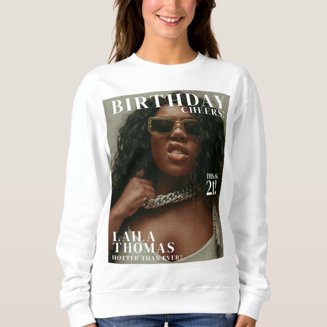 Custom Birthday Party Magazine Cover Cheers T Shirt (Framsida)