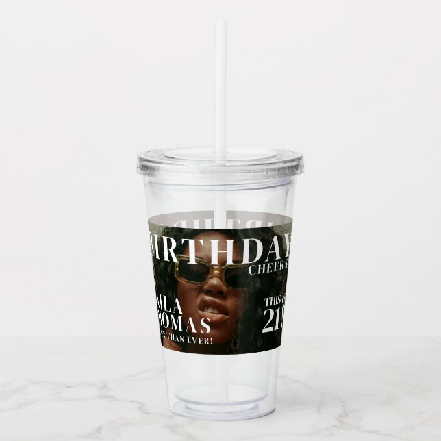 Custom Birthday Party Magazine Cover Cheers Take Away Mugg (Framsida)