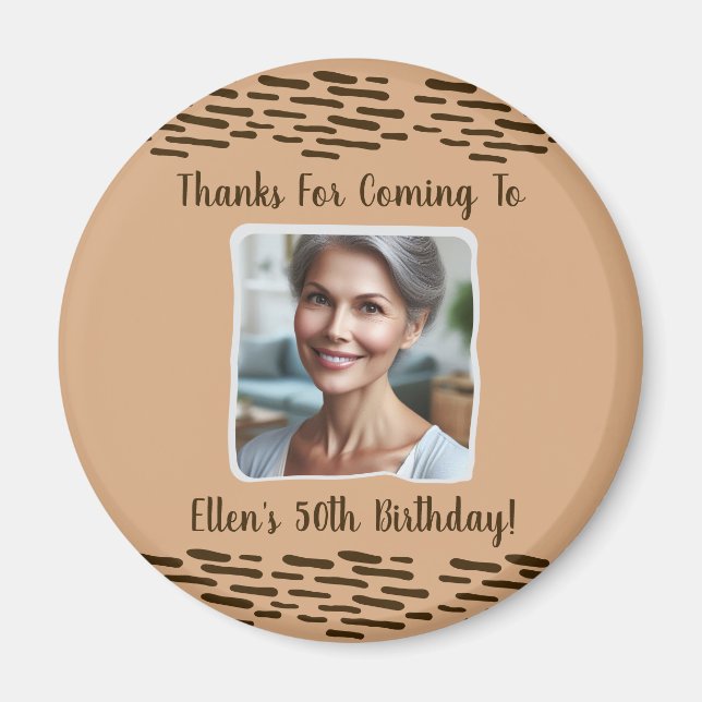 Custom Birthday Photo Name 50th Birthday Thank You Magnet (Framsidan)