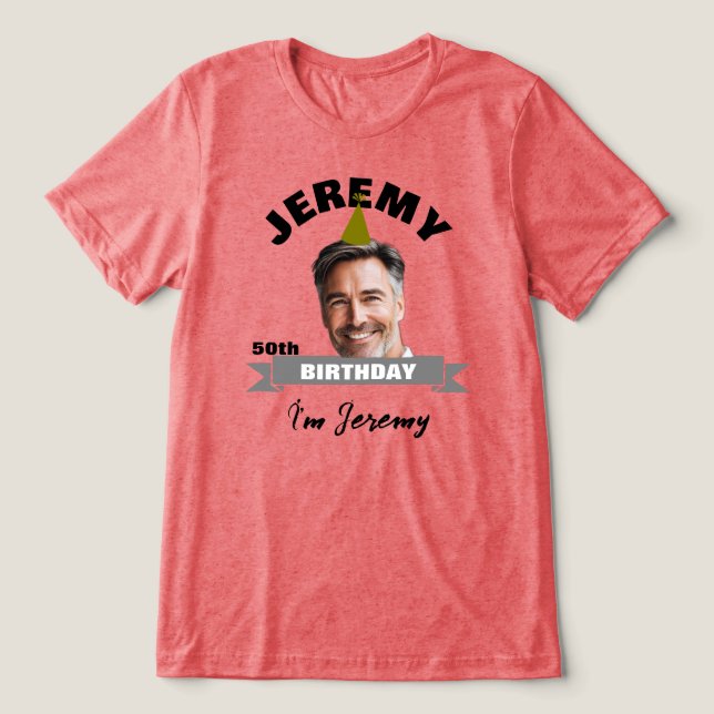 Custom Birthday Shirt with Name, Year & Photo T Shirt (Design Framsida)