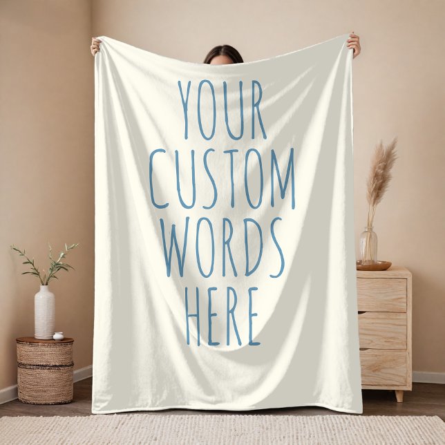 Custom Birthday Text Blanket Gift for Women or Mom Fleecefilt (Inspirational Message Blanket – Custom Sky Blue Gift for Mom, Dad, Grandma, Coworkers or Family)