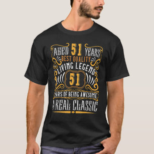 Custom Birthday   Vintage 51 years of being awesom T Shirt