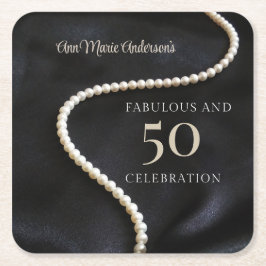 Custom Black 50 and Fabulous Underlägg Papper Kvadrat