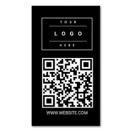 Custom Black Business Logo and Website Magnet Card