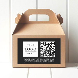 Custom Black Business Logo QR Code Rektangulärt Klistermärke